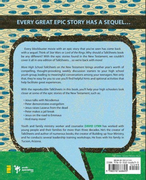 More High School TalkSheets on the New Testament Epic Bible Stories
