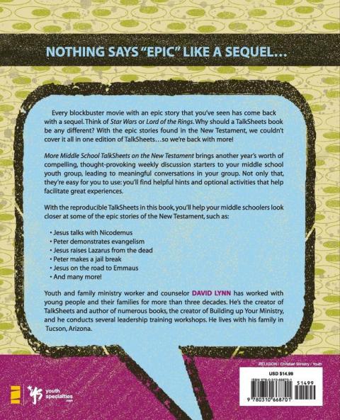 More Middle School TalkSheets on the New Testament Epic Bible Stories