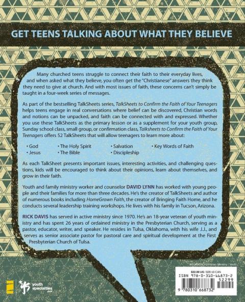 TalkSheets to Confirm the Faith of Your Teenagers