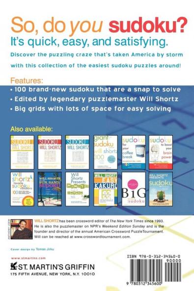 Will Shortz Presents Easiest Sudoku: 100 Wordless Crossword Puzzles