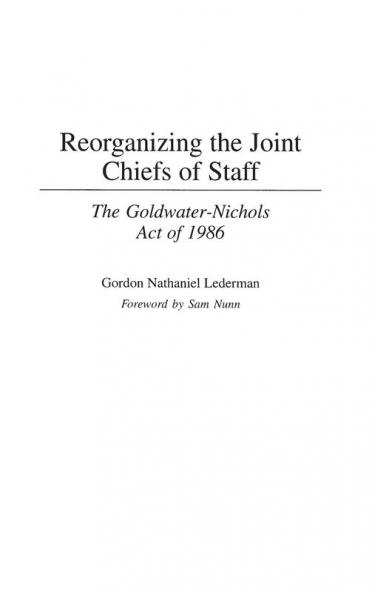 Reorganizing the Joint Chiefs of Staff