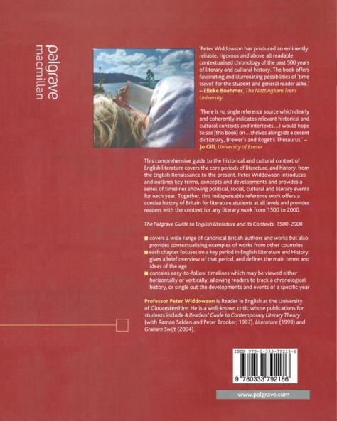 The Palgrave Guide to English Literature and Its Contexts