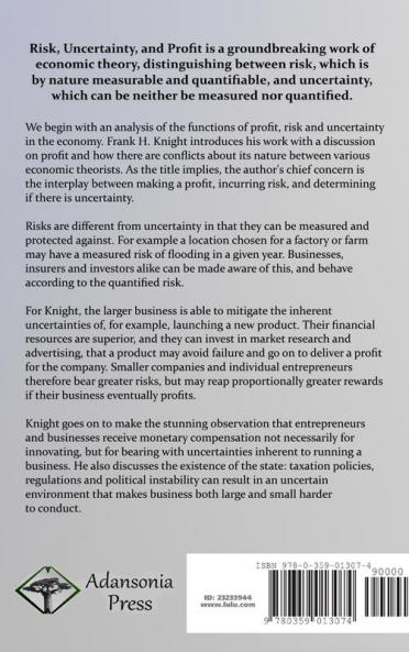 Risk Uncertainty and Profit