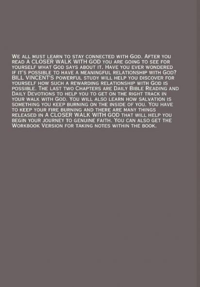 A Closer Relationship With God