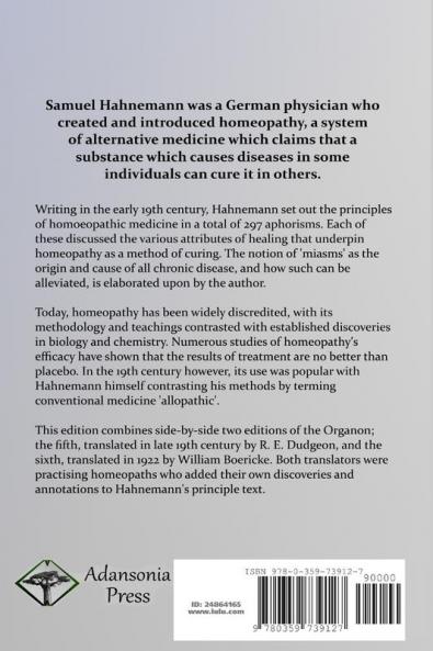 Organon of Homoeopathic Medicine