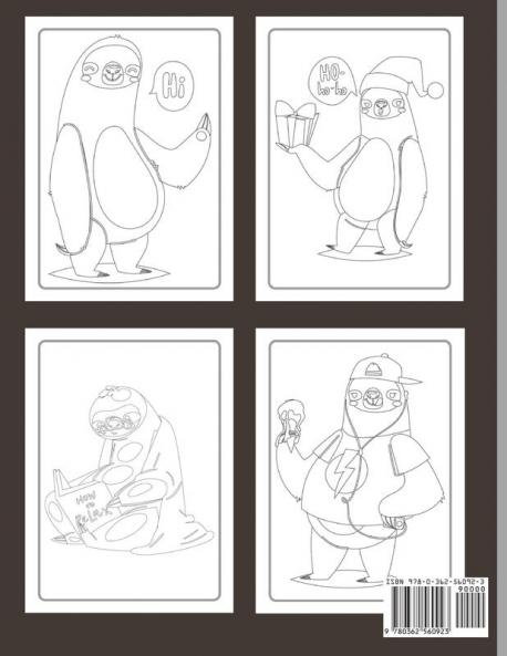 Sloth Coloring Book: Amazing Coloring Book with Adorable Sloth Silly Sloth Lazy Sloth & More Stress Relieving Sloth Designs
