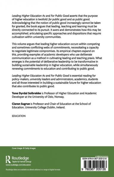 Leading Higher Education As and For Public Good