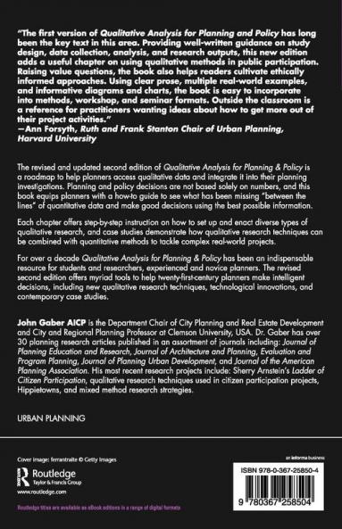Qualitative Analysis for Planning & Policy