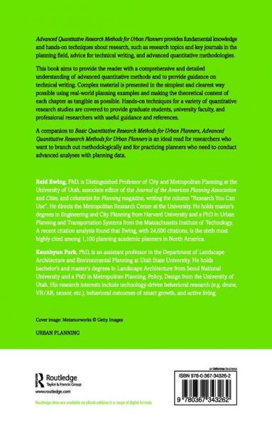 Advanced Quantitative Research Methods for Urban Planners