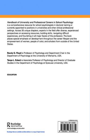 Handbook of University and Professional Careers in School Psychology