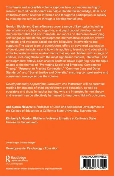 Developmentally Appropriate Curriculum and Instruction