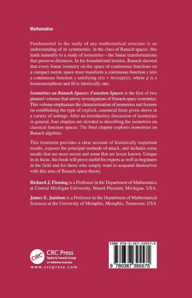 Isometries on Banach Spaces