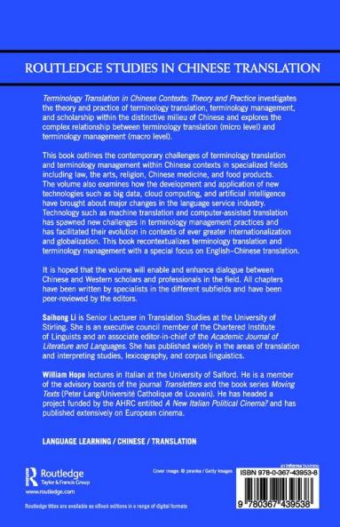 Terminology Translation in Chinese Contexts