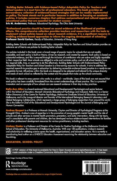 Building Better Schools with Evidence-based Policy