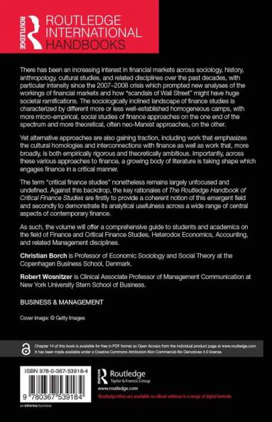 Routledge Handbook of Critical Finance Studies