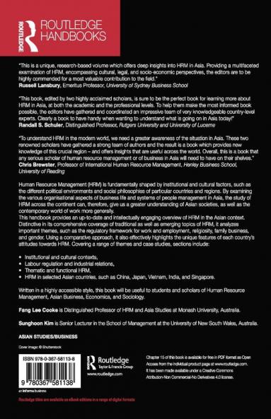 Routledge Handbook of Human Resource Management in Asia