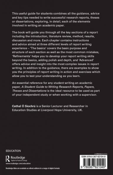 Student Guide to Writing Research Reports Papers Theses and Dissertations