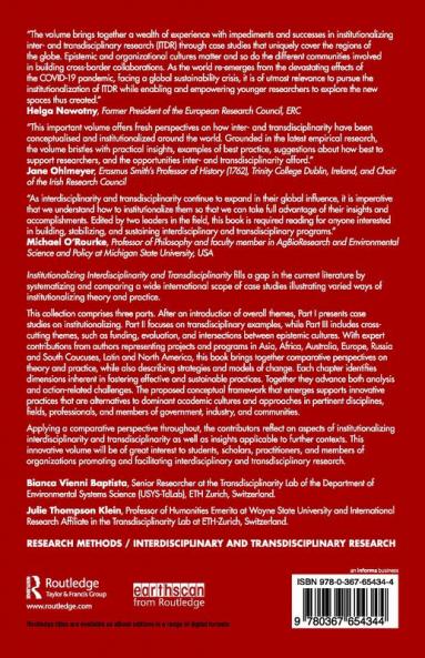 Institutionalizing Interdisciplinarity and Transdisciplinarity