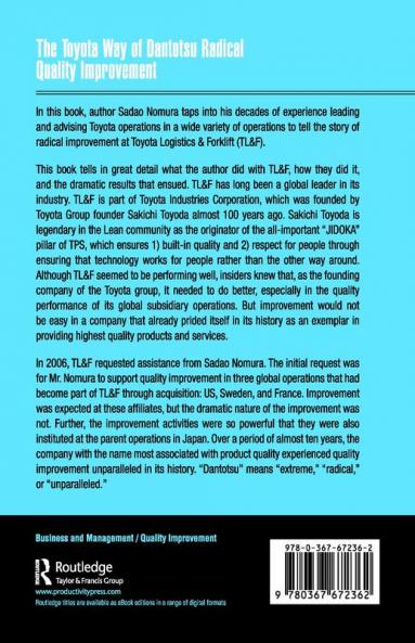 Toyota Way of Dantotsu Radical Quality Improvement