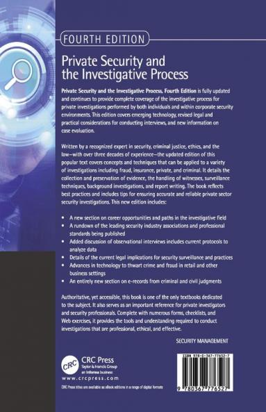 Private Security and the Investigative Process Fourth Edition