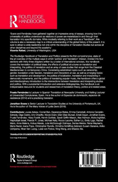 Routledge Handbook of Translation and Politics