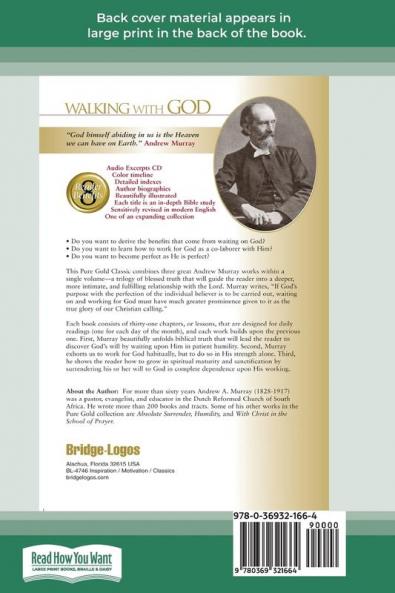 Walking with God: The Andrew Murray Trilogy on Sanctification (16pt Large Print Edition)