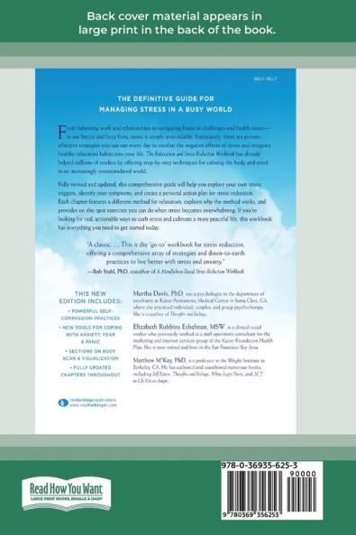 The Relaxation and Stress Reduction Workbook (16pt Large Print Edition)