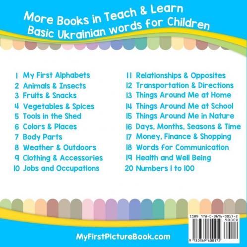 My First Ukrainian Alphabets Picture Book with English Translations: Bilingual Early Learning & Easy Teaching Ukrainian Books for Kids: 1 (Teach & Learn Basic Ukrainian Words for Children)