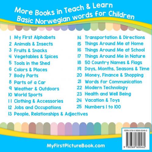 My First Norwegian Alphabets Picture Book with English Translations