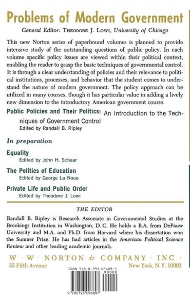 Public Policies and Their Politics