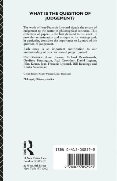 Judging Lyotard