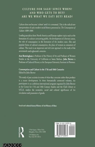 Consumption of Culture 1600-1800