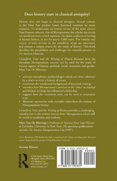 Cuneiform Texts and the Writing of History