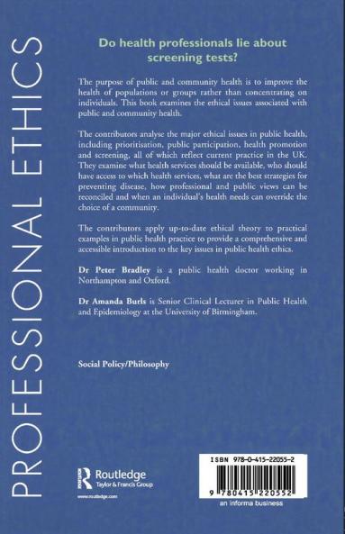 Ethics in Public and Community Health
