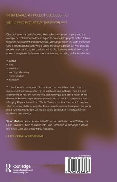 Managing Projects in Health and Social Care