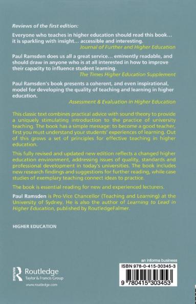 Learning to Teach in Higher Education