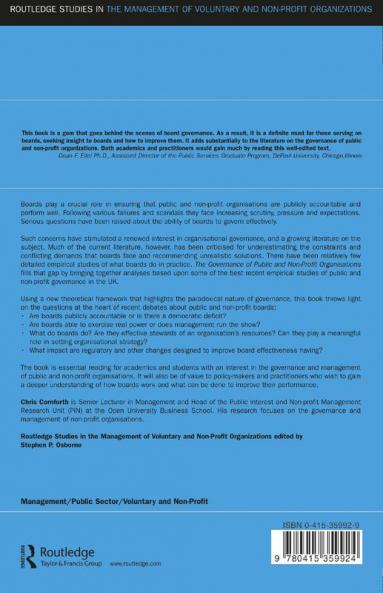 Governance of Public and Non-Profit Organizations