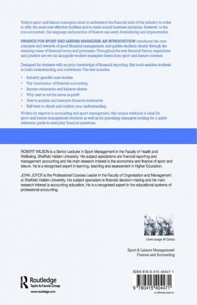 Finance for Sport and Leisure Managers