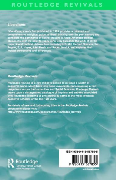Liberalisms (Routledge Revivals)