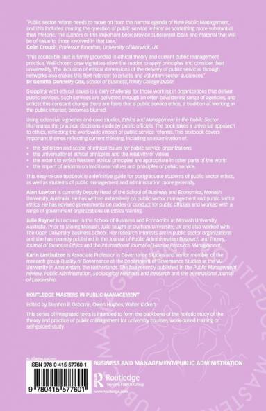 Ethics and Management in the Public Sector