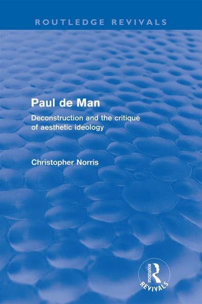 Paul de Man (Routledge Revivals)