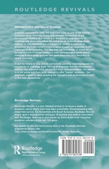 Hermeneutics and Social Science (Routledge Revivals)