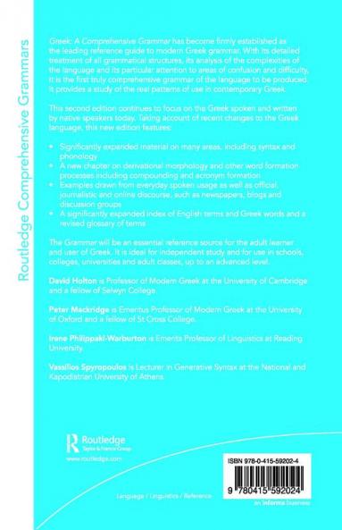 Greek: A Comprehensive Grammar of the Modern Language