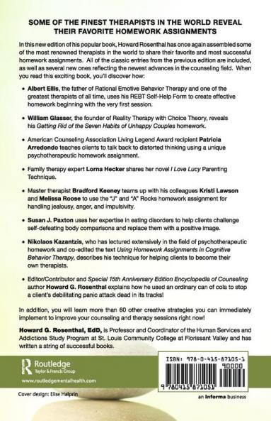 Favorite Counseling and Therapy Homework Assignments
