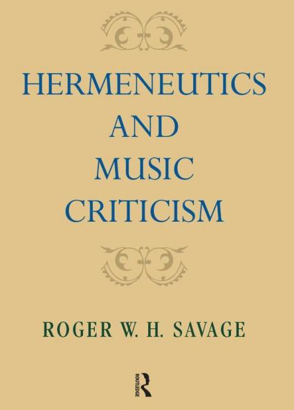 Hermeneutics and Music Criticism