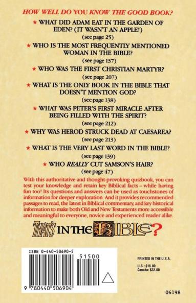 That's in the Bible?