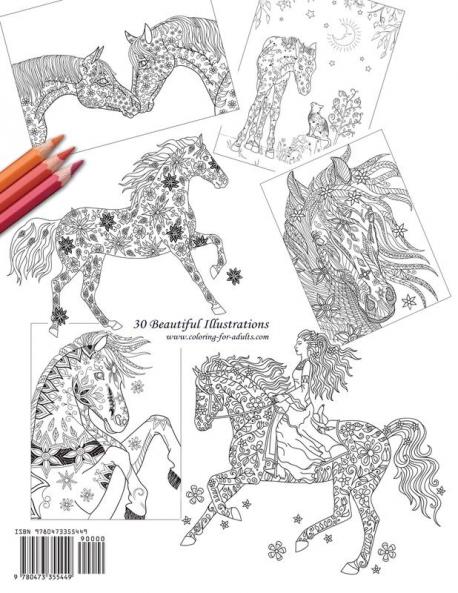The Wonderful World of Horses - Adult Coloring / Colouring Book