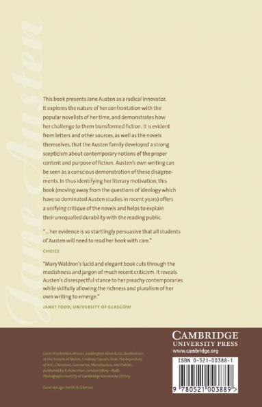 Jane Austen and the Fiction of Her Time