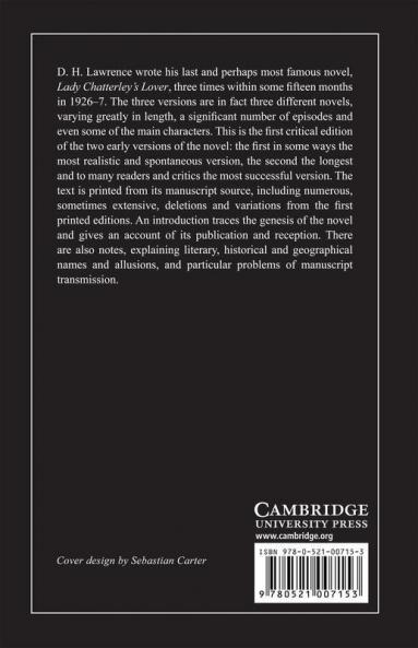 The First and Second Lady Chatterley Novels