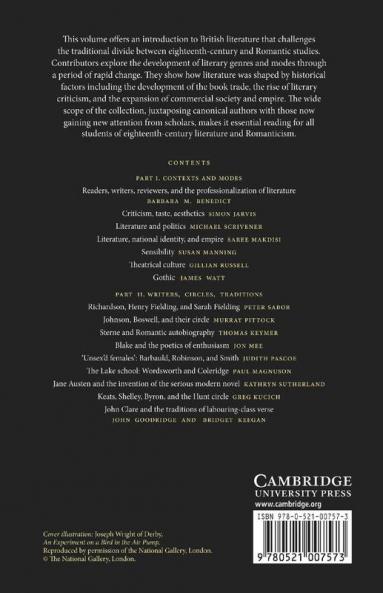 The Cambridge Companion to English Literature 1740 1830